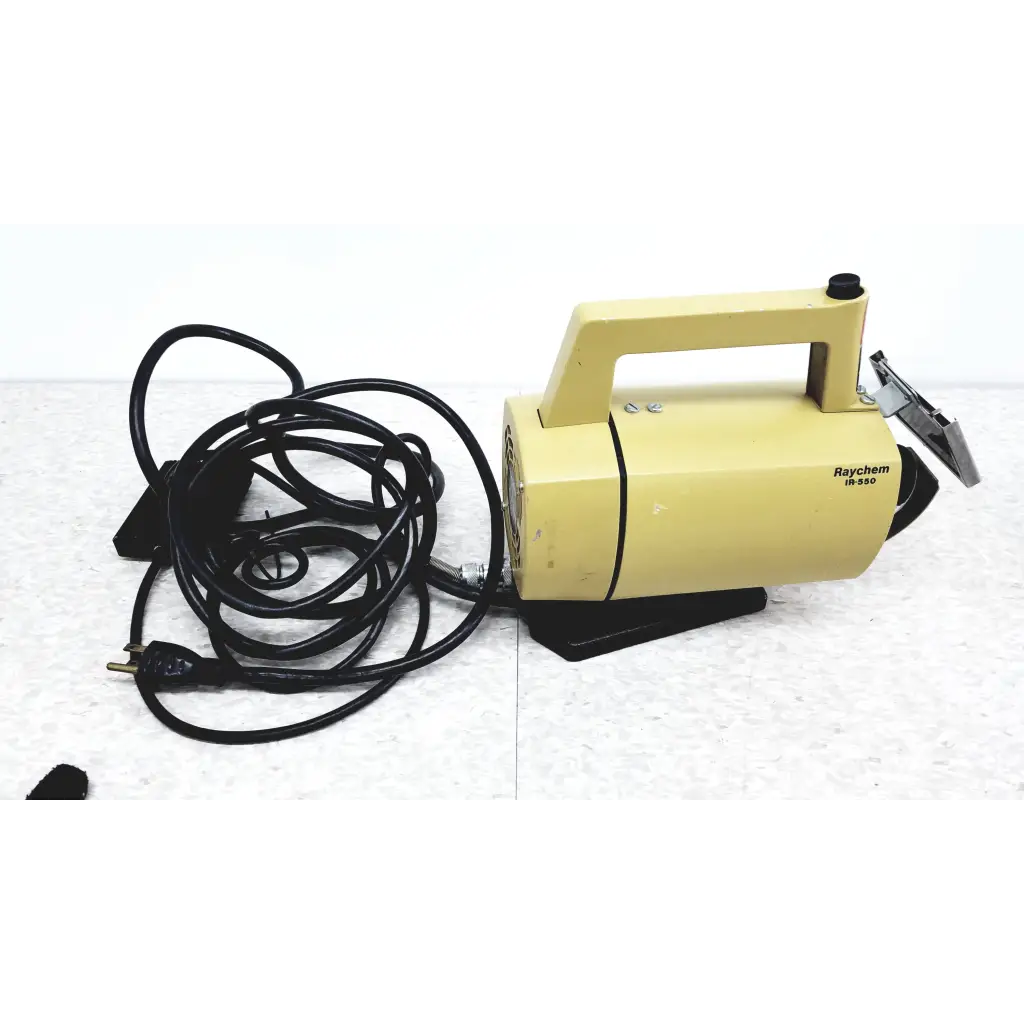 Yellow raychem ir-820 infrared heat shrink lamp with black power cord and handle for raychem ir-550 heat shrink station
