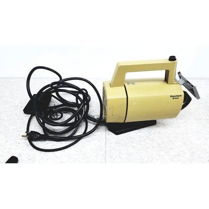 Yellow raychem ir-820 infrared heat shrink lamp with black power cord and handle for raychem ir-550 heat shrink station