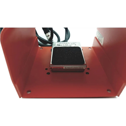 Red metal foot switch readlite ii t-91-swan038s with black rubber footpad and silver label model treadlite ii