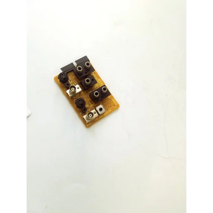 Yellow rear jack circuit 6900 series printed circuit board with black and silver connectors on the back side
