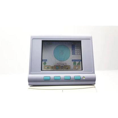 Light gray Reichert AL500 Auto lensometer with touchscreen display and four teal buttons for lens measurement