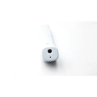 White reizen talking non-contact thermometer with a sleek rounded design and small circular sensor at the tip