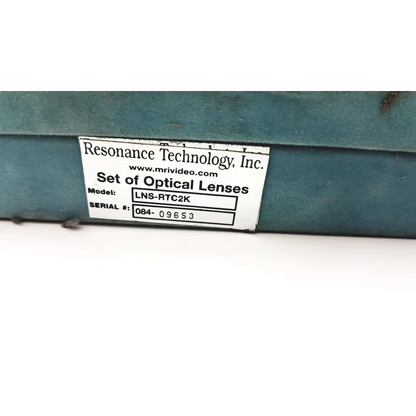 Resonance technology set of optical lenses in teal case labeled lns-rtc2k with serial number 084-09653
