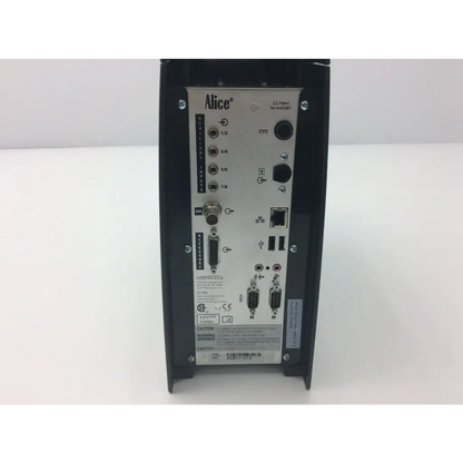 Black alice brand industrial control module with silver back panel and ports for respironics sleep diagnostic equipment guide