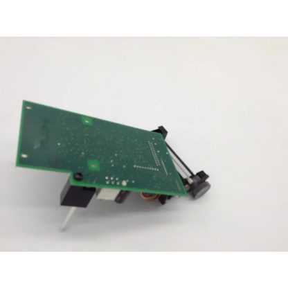Green rectangular circuit board with black components and silver solder points for rev b leica bbcd4-2 model