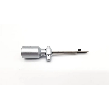 Silver-colored metallic richard wolf 4005714 surgical nasal instrument with cylindrical handle and articulated joint