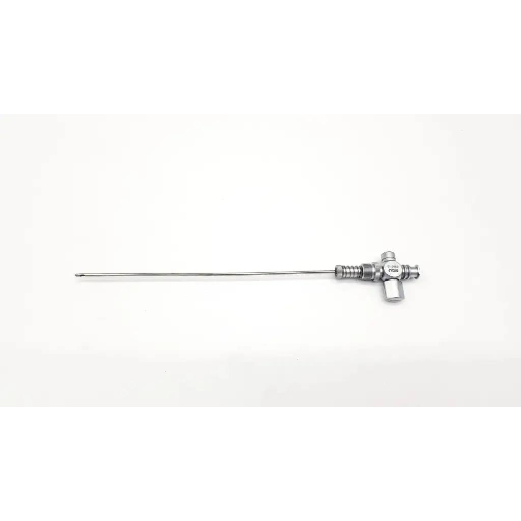 Richard Wolf 8302.12 trocar needle with stainless steel slender shaft and t-shaped handle featuring engraved markings