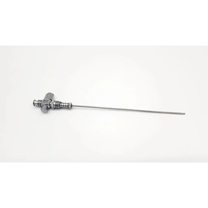 Silver richard wolf 8302.12 trocar needle with 2.1mm slender shaft and t-shaped threaded metallic handle