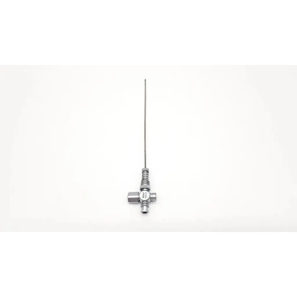 Silver richard wolf trocar needle 8302.12 with threaded cylindrical handle and fine straight shaft 2.1mm
