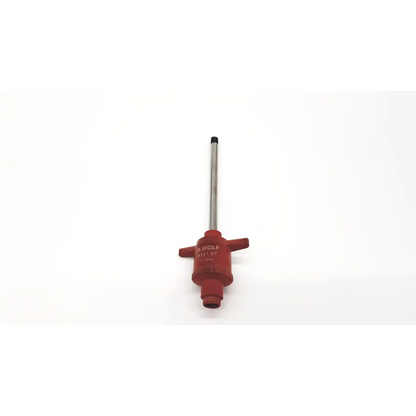 Richard Wolf 5mm cannula red cylindrical tool with metallic shaft and black tip engraved markings da24-73
