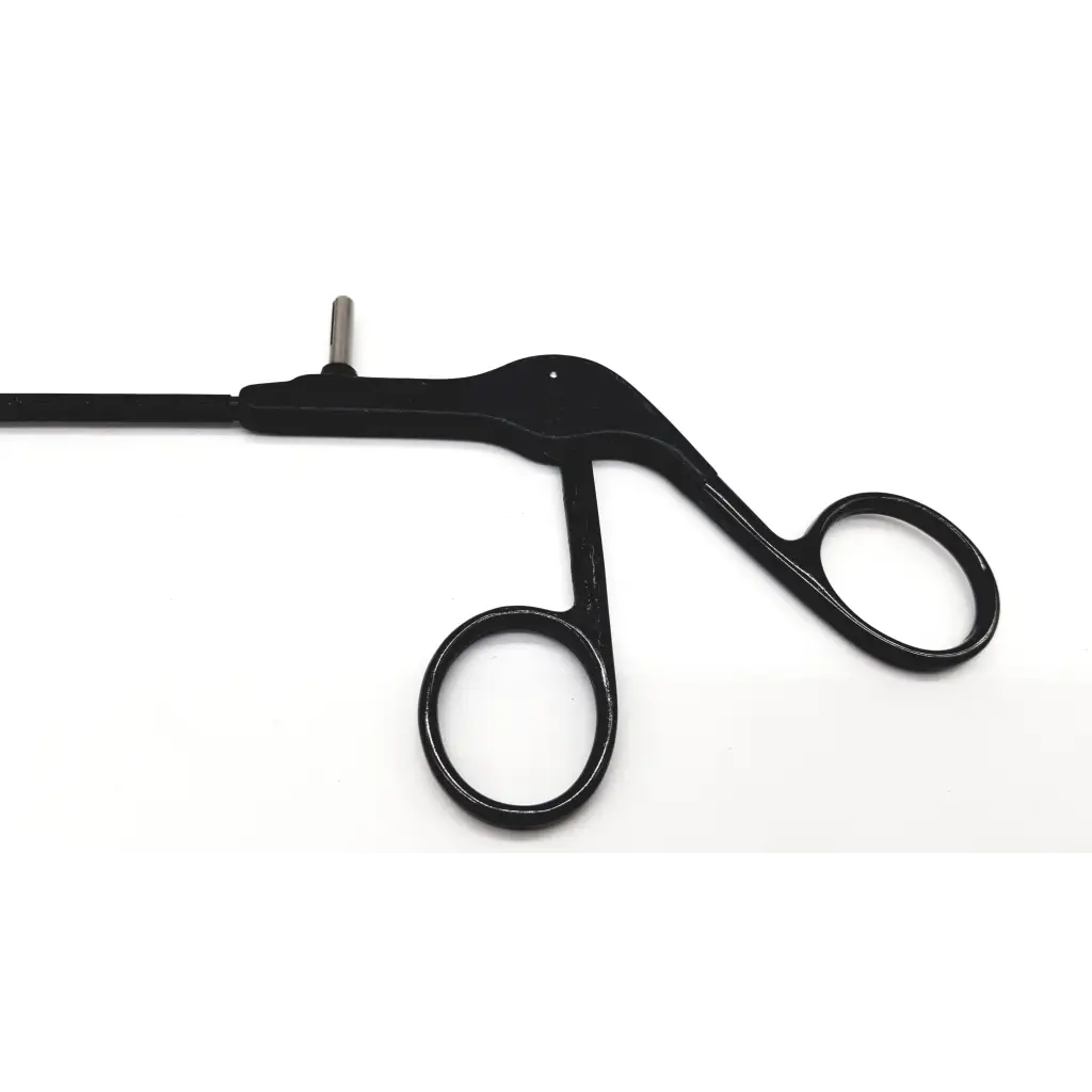 Black richard wolf 8383.12 laparoscopic insulated punch with sleek ergonomic design and metallic tip