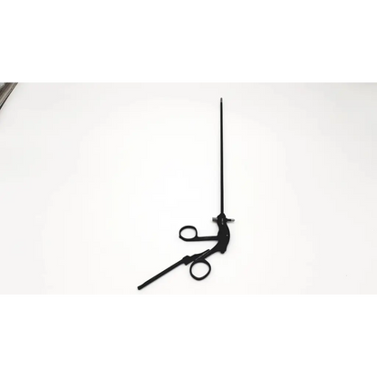 Black Richard Wolf 8383.127 endoscopic double action surgical instrument with long shaft and double action short cup handles