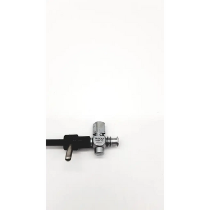 Silver metallic richard wolf 8384.73 coagulation suction tube monopolar with black plastic housing and threaded connections