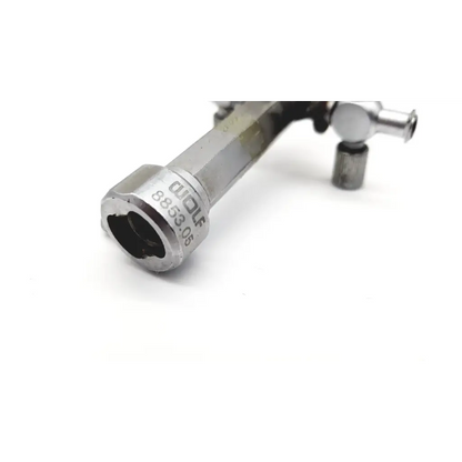Silver metallic richard wolf socket wrench outer sheath da24-81 with hex head and engraved model number 8853.06