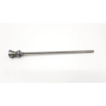 Silver metallic engine valve stem with conical head and threaded shaft in richard wolf 8853.15 5.7mm cannula probe insert