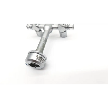 Silver richard wolf 8885.04 dual valve sheath made of durable material for precise fluid control in medical procedures