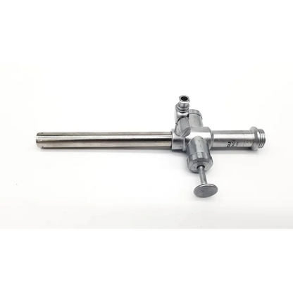 Silver metallic richard wolf 8934.01 10mm sheath with long cylindrical shaft and articulated joint mechanism