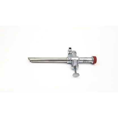 Silver richard wolf 10mm laparoscope with red cap and metallic handle surgical instrument richard wolf 8934.03