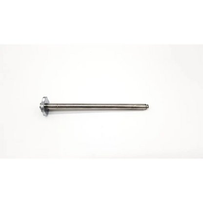 Silver metallic surgical instrument shaft with hexagonal flange and threaded tip by richard wolf model 8934.95 5<10