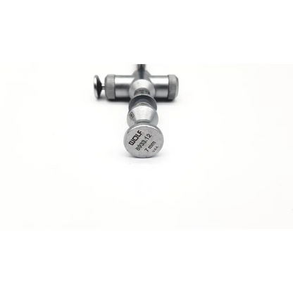 Silver metallic precision micrometer with engraved markings and wolf brand label for richard wolf 8989.151 operating hysteroscope sheath
