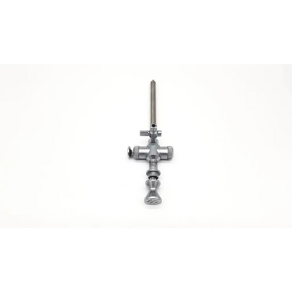 Silver Richard Wolf 8989.151 operating hysteroscope sheath with slender shaft and cross-shaped handle with textured knobs
