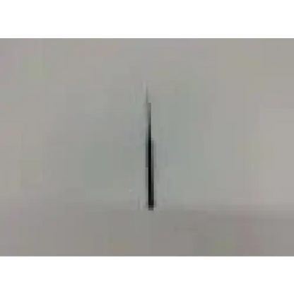 A sleek black ent round knurled straight pick standing upright against a plain background