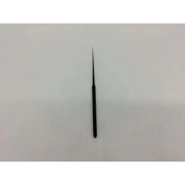 Black metal Richards 13-0360 ent round knurled pick with slender pointed tip and textured grip for precision use