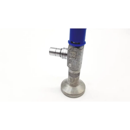 Silver metallic gas valve with blue plastic cap and threaded fittings for Richards 23-0851 sinuscope da46-93 model