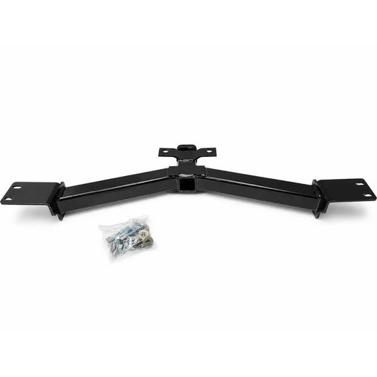 Black metal rigid hitch trailer hitch receiver with mounting plates and hardware 5000 lb capacity