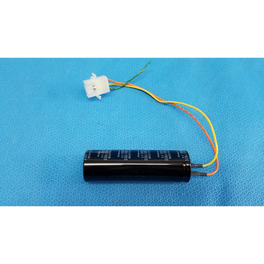Black cylindrical rubycon photo capacitor 330v 1800uf with three colored wires for topcon trc-nw6s retinal camera