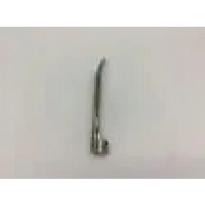A sleek metallic rusch focs mill-3 stainless steel laryngoscope fiber optic blade with curved tip and cylindrical handle