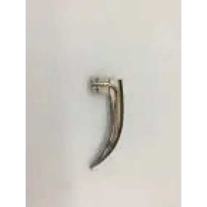 Silver stainless steel laryngoscope with curved polished blade and fiber optic handle for medical use