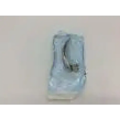 A translucent light blue plastic container with compartments for rusch mac-3 stainless steel laryngoscope fiber optic blade