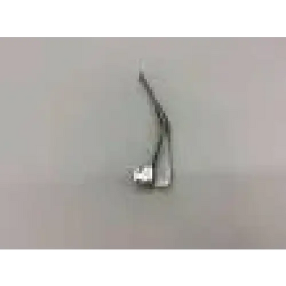Silver-colored stainless steel laryngoscope fiber optic blade with curved slender design and small handle base by Rusch MAC-4