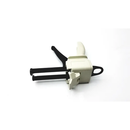 Beige and black s-50 impression material cartridge gun with ergonomic handle for easy use of impression material cartridges