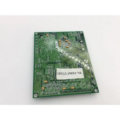 Green rectangular control board with electronic components and white label cht23-150x1 sl for sage cheetah-2 cht25-150x1