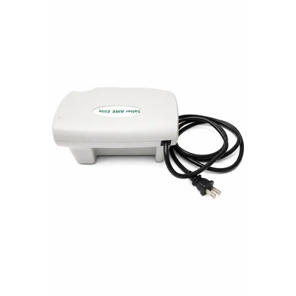White plastic salter labs aire elite nebulizer compressor with coiled black power cord biomed certified device