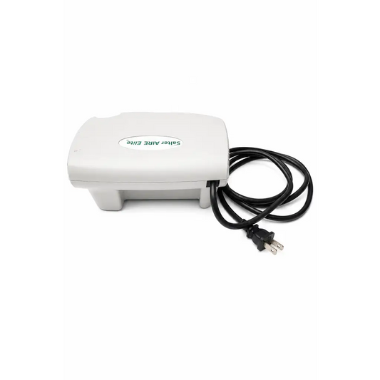 White plastic salter labs aire elite nebulizer compressor with coiled black power cord device