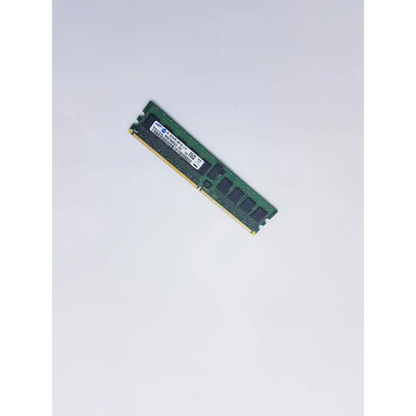 Green samsung 2gb ddr2 ram module with black chips gold contacts and 667mhz ecc registered ddr2 memory