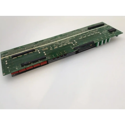 Green circuit board with silver traces black and red connectors and electronic components samsung ps50a457p1d ysus lj41-05308a