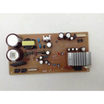 Brown circuit board with capacitors resistors and heat sink for samsung refrigerator inverter control da92-00215r model