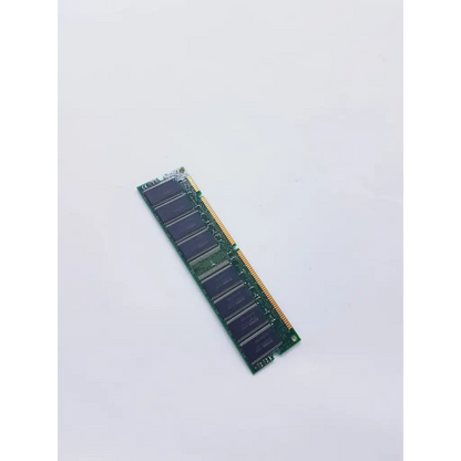 Green circuit board memory stick with gold contacts and black integrated circuits sanmax technologies 512mb 2rx8 pc133u-333