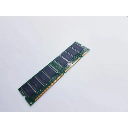 Green circuit board memory stick with black chips and gold contacts sanmax technologies 512mb 2rx8 pc133u-333