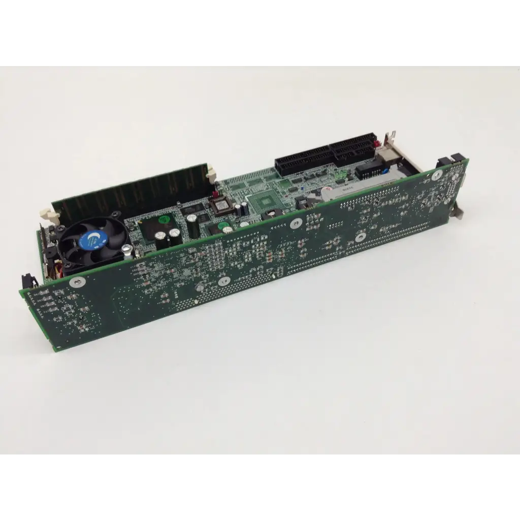 Green hp server expansion card with black components and blue fan in b930066tab1658825 industrial mainboard cpu card