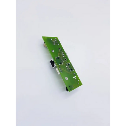 Green rectangular schurter power entry mains filter circuit board with silver components and black ethernet port visible