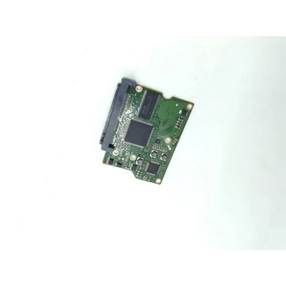 Green circuit board pcb with black integrated circuits and metallic connectors for seagate st3500418as hard drive use