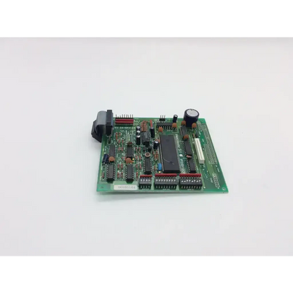Green printed circuit board with black integrated circuits capacitors and connectors in seiko 3b66264492 sii board