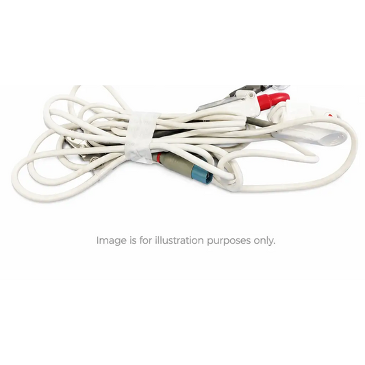 Coiled white sensor probe finger clip with red and blue connectors for Sentec V-Sign finger clip spo2 set refurbished