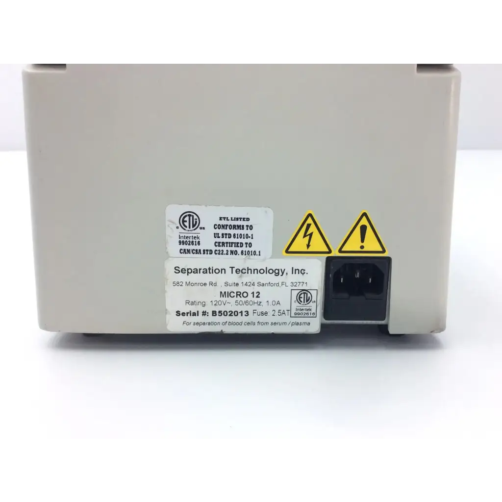 Beige plastic separation technology micro 12 high-performance microcentrifuge by separation technology inc