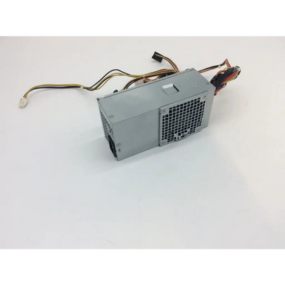Silver metallic sff pc 240w power supply unit with grid vent and colored cables for dell optiplex models back side